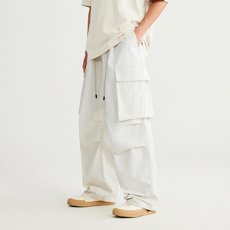 Herringbone Parachute Wide Leg Cargo Pants PinkLimes Trending Streetwear