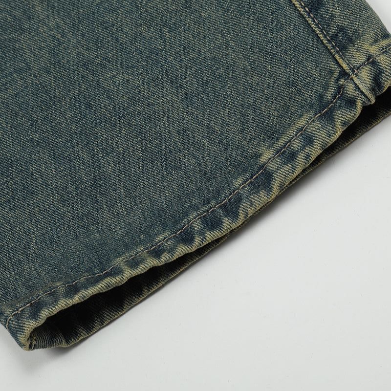 Denim Washed Spliced Jeans PinkLimes Trending Streetwear