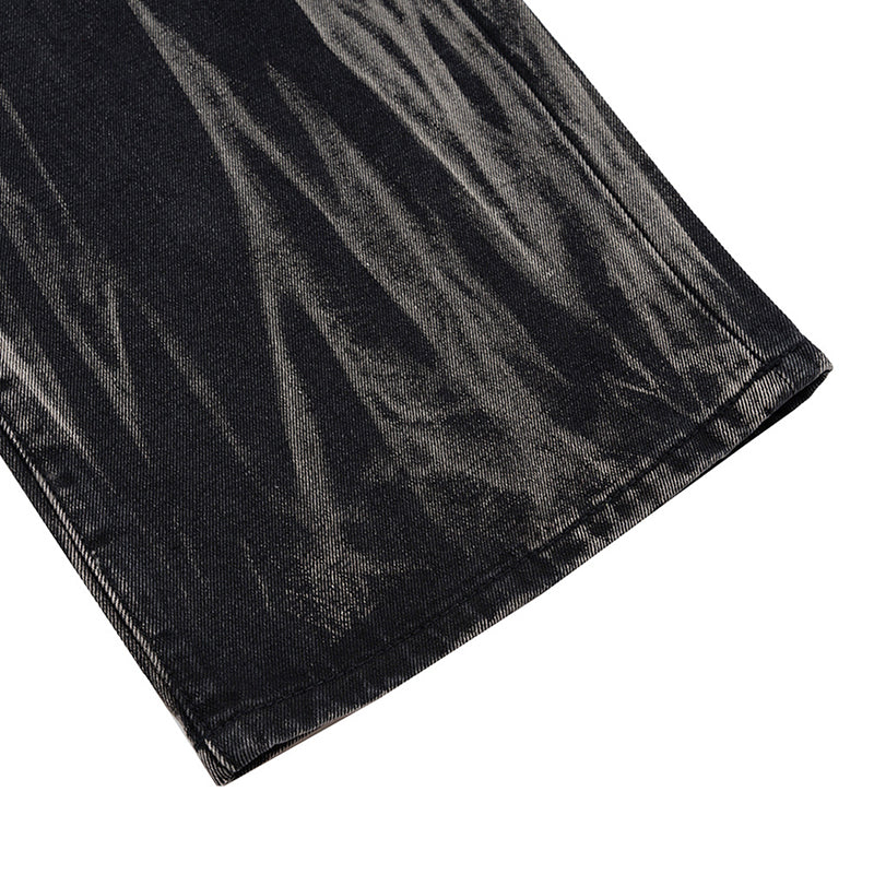 Laser‑Texture Loose Jeans PinkLimes Trending Streetwear