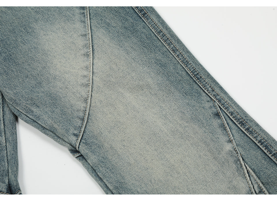 Spliced Pocket Denim Jeans PinkLimes Trending Streetwear