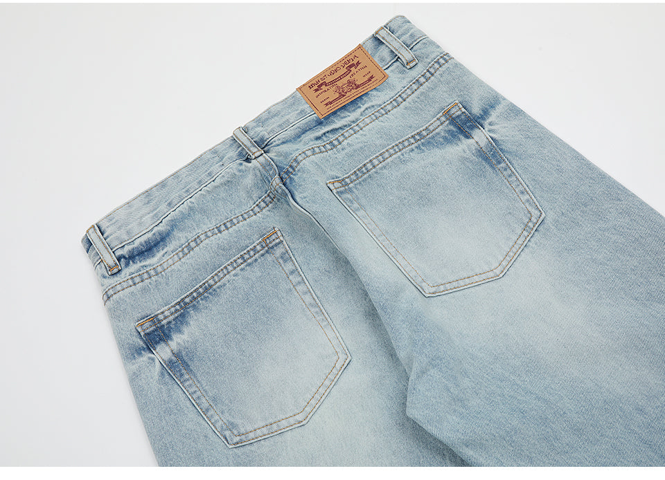 Blue Washed Denim Jeans PinkLimes Trending Streetwear
