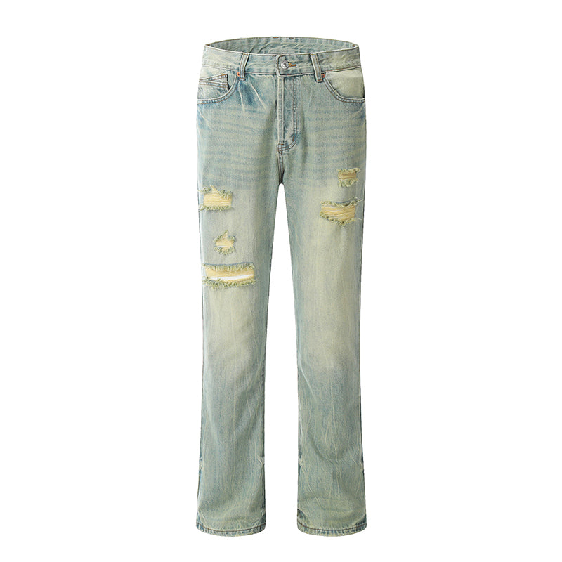 Ripped Denim Jeans Grey PinkLimes Trending Streetwear