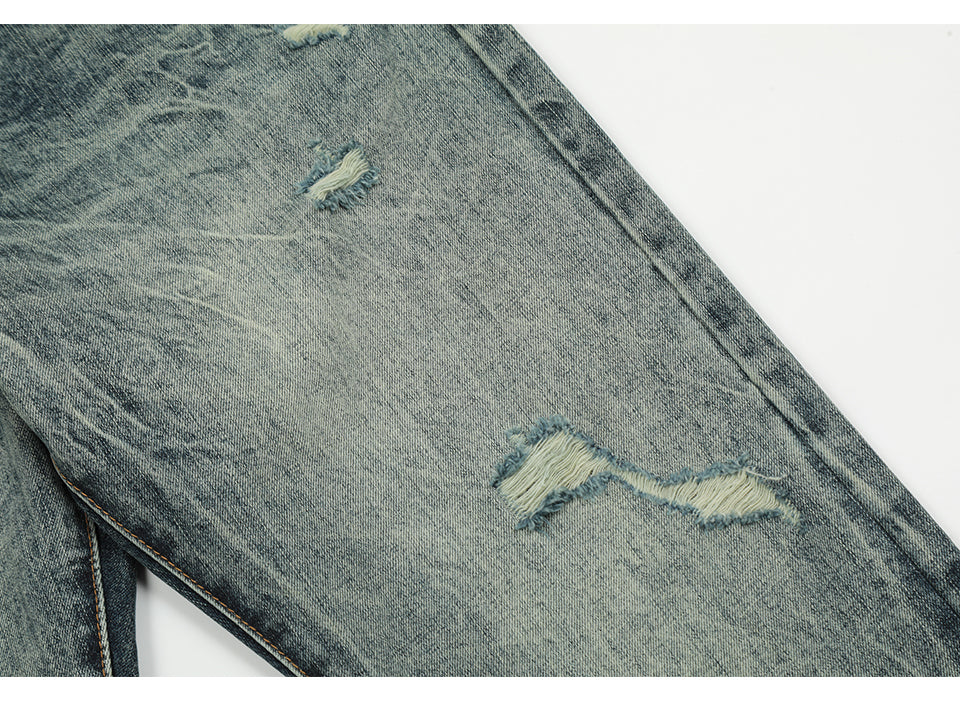 Ripped Blue Streetwear Denim Jeans PinkLimes Trending Streetwear