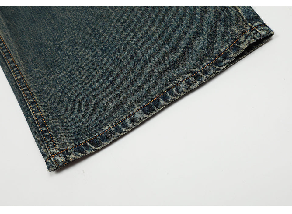 Dark Grey Straight-Leg Ripped Jeans PinkLimes Trending Streetwear