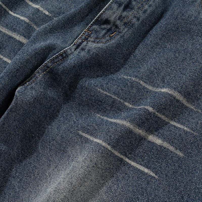 Bar Line Stitching Grinded Jeans PinkLimes Trending Streetwear