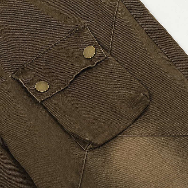Flared Brown Denim Jeans PinkLimes Trending Streetwear