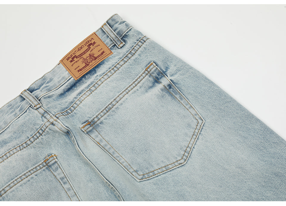 Flared Blue Denim Jeans PinkLimes Trending Streetwear