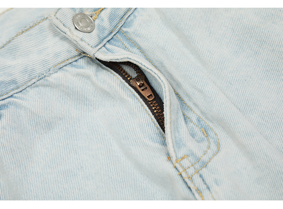 Baggy Light Blue Distressed Denim Jeans PinkLimes Trending Streetwear