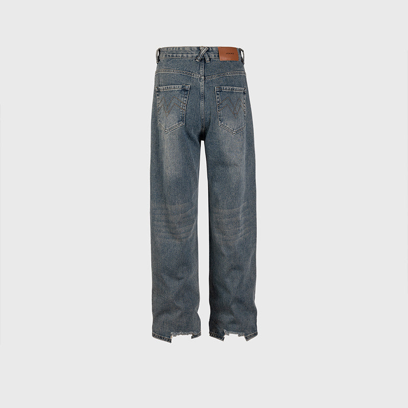 Urban Navy Ripped Cuff Jeans PinkLimes Trending Streetwear