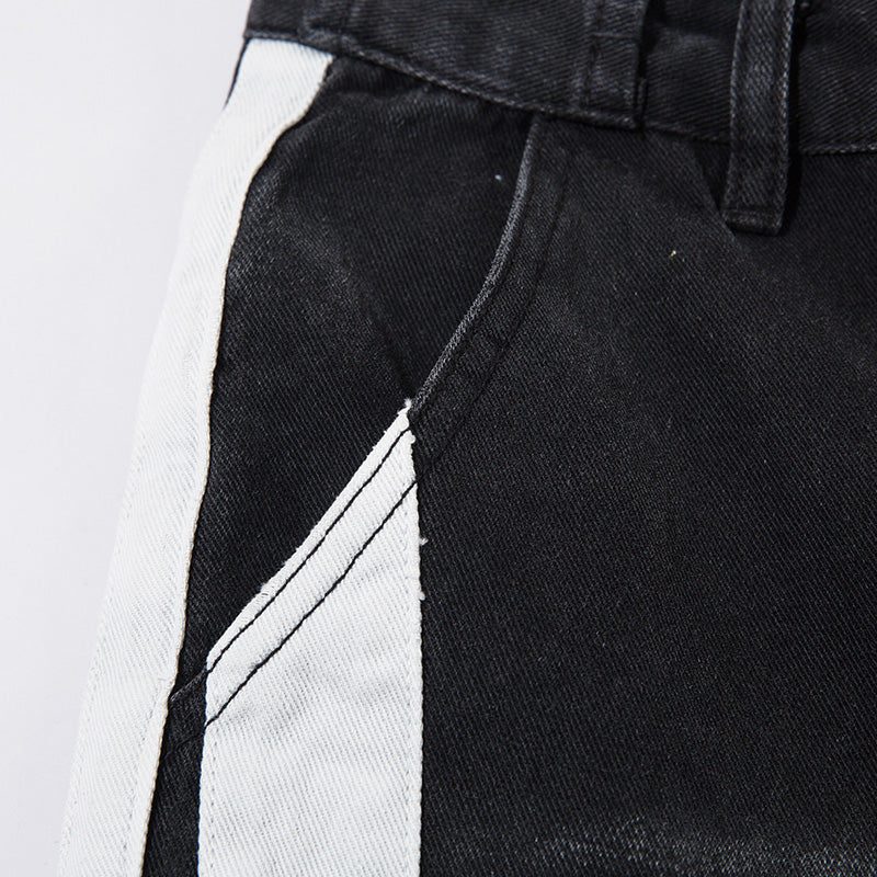 Side Webbing Denim Loose Pants PinkLimes Trending Streetwear
