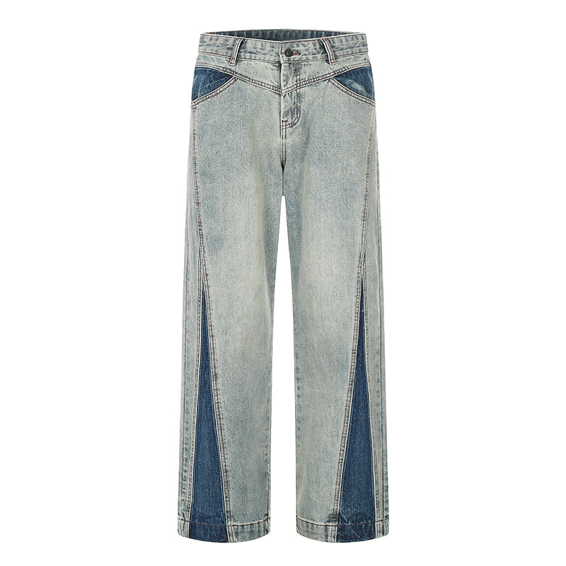 Blue Patchwork Jeans Light Blue PinkLimes Trending Streetwear