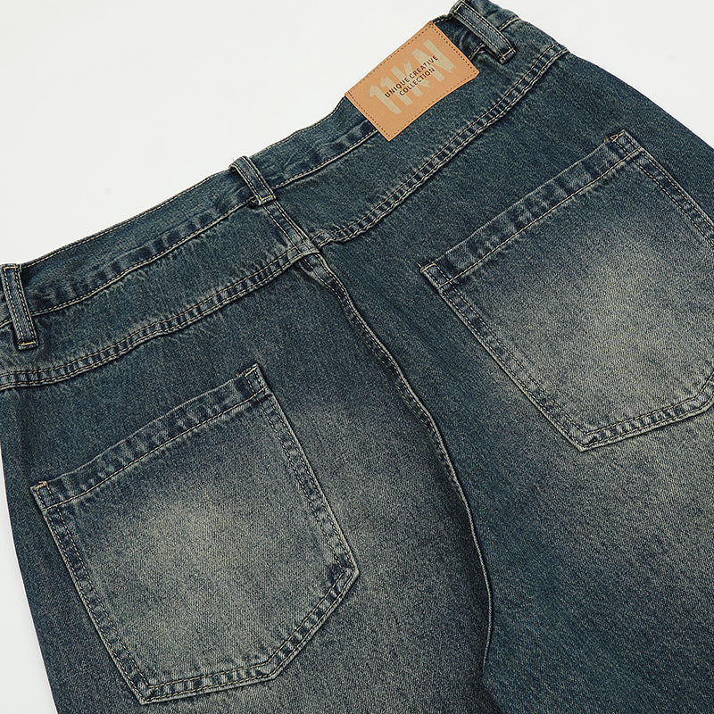 Patch Pocket Blue Streetwear Jeans PinkLimes Trending Streetwear