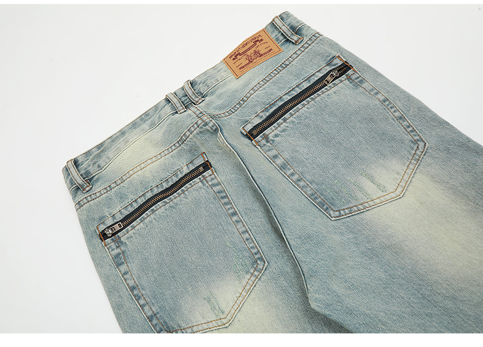Distressed Fade Flare Jeans – Acid Light Wash PinkLimes Trending Streetwear