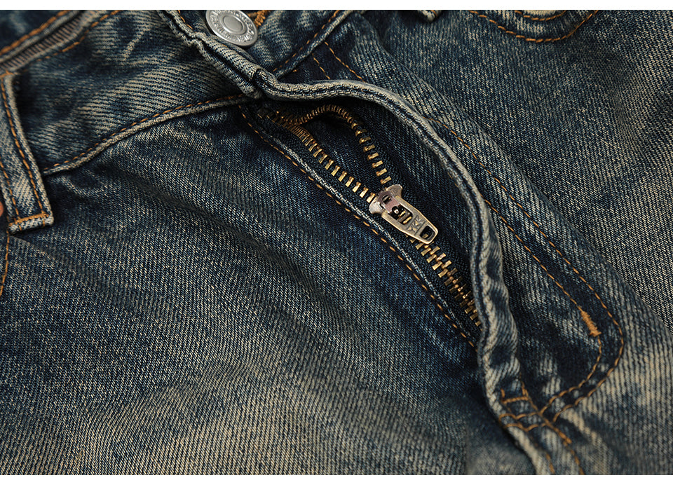 Distressed Straight-Leg Ripped Jeans PinkLimes Trending Streetwear