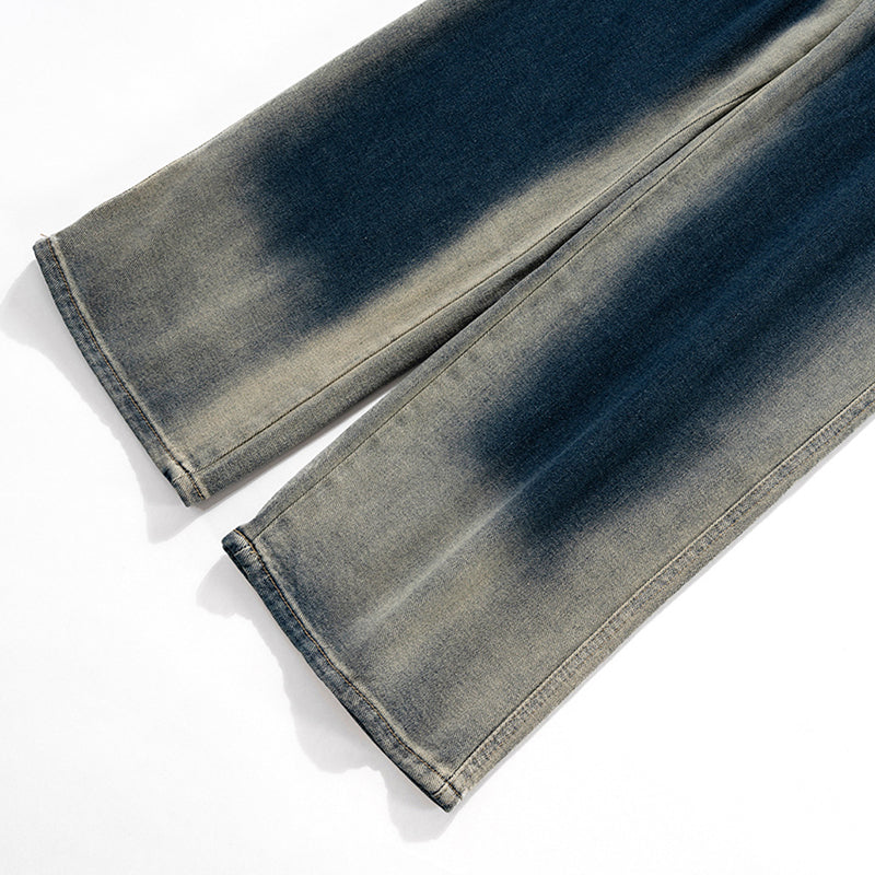 Urban Washed Contrast Gradient Stitching Jeans PinkLimes Trending Streetwear