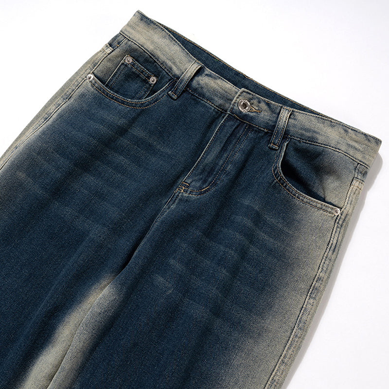 Urban Washed Contrast Gradient Stitching Jeans PinkLimes Trending Streetwear