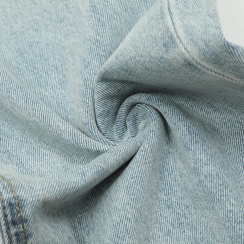 Straight-Leg Ripped Denim Jeans PinkLimes Trending Streetwear