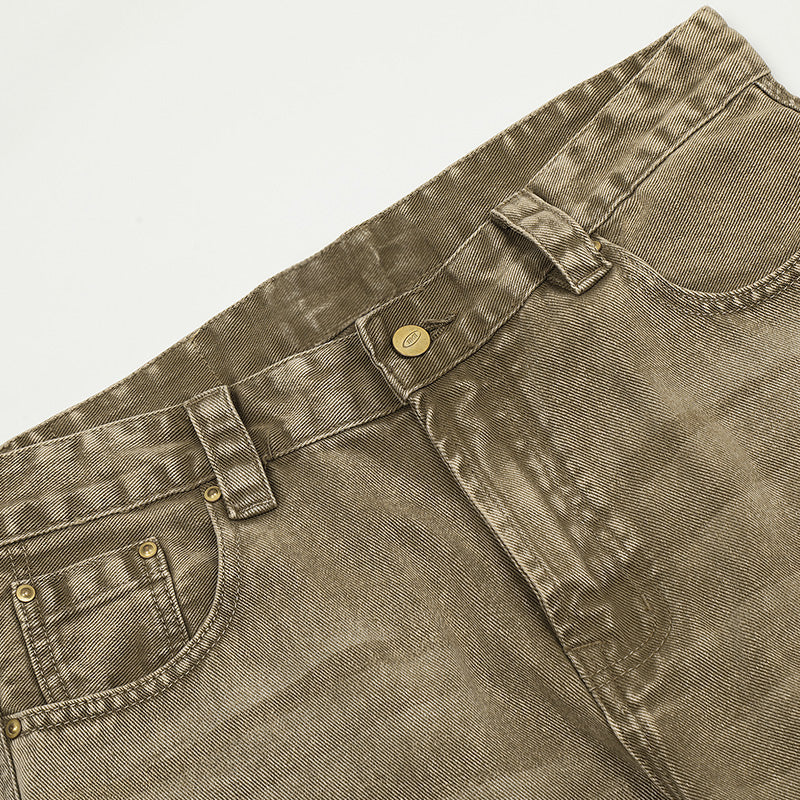 Baggy Brown Distressed Denim Jeans PinkLimes Trending Streetwear