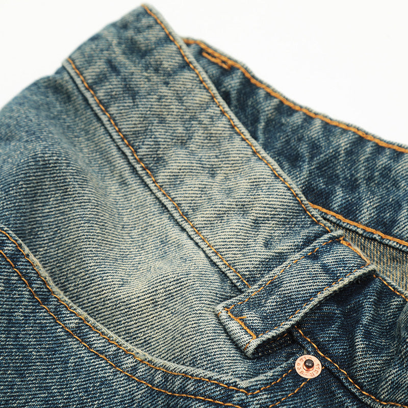 Pleated Washed Blue Denim Cargo Jeans PinkLimes Trending Streetwear