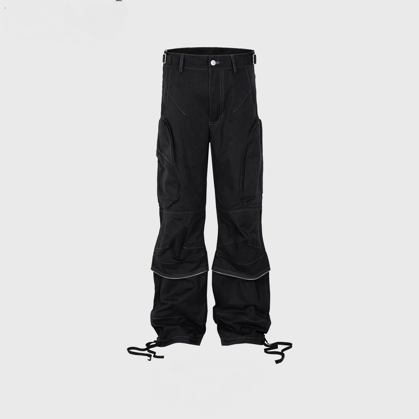 Drawstring Multi-Pocket Cargo Pants Black PinkLimes Trending Streetwear