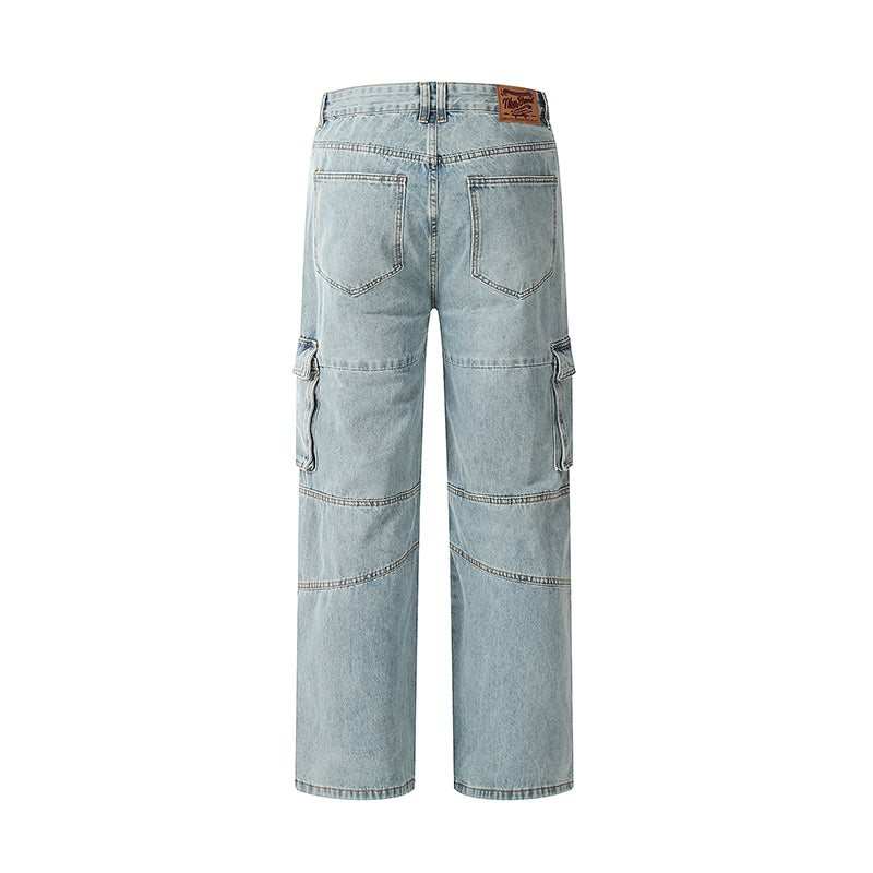 Blue Cargo Jeans PinkLimes Trending Streetwear