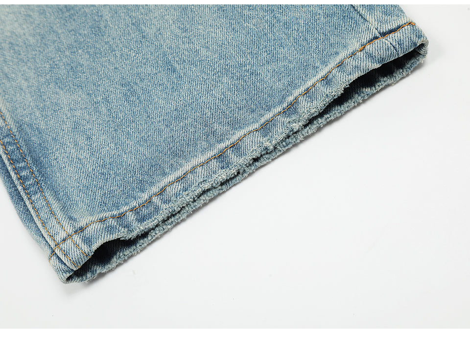Straight-Leg Ripped Streetwear Jeans PinkLimes Trending Streetwear