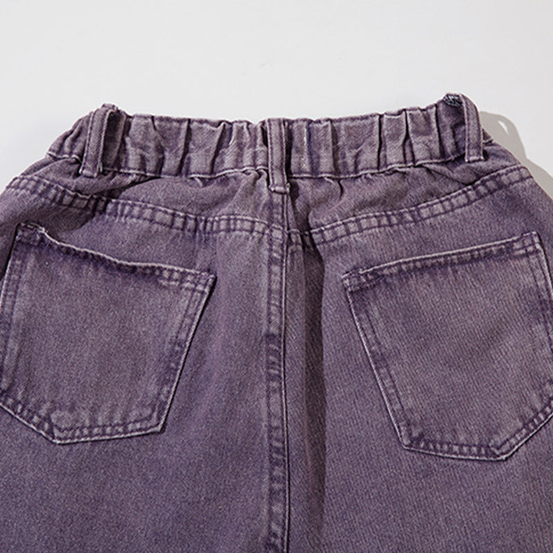 Basic Girl Flared Purple Jeans PinkLimes Trending Streetwear
