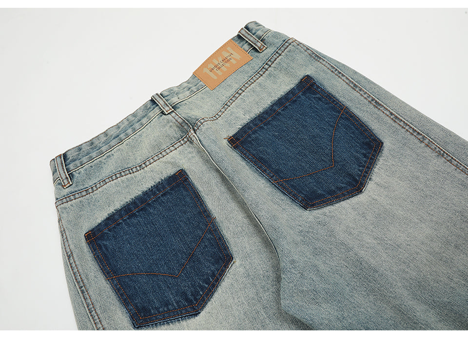 Blue Patchwork Jeans PinkLimes Trending Streetwear