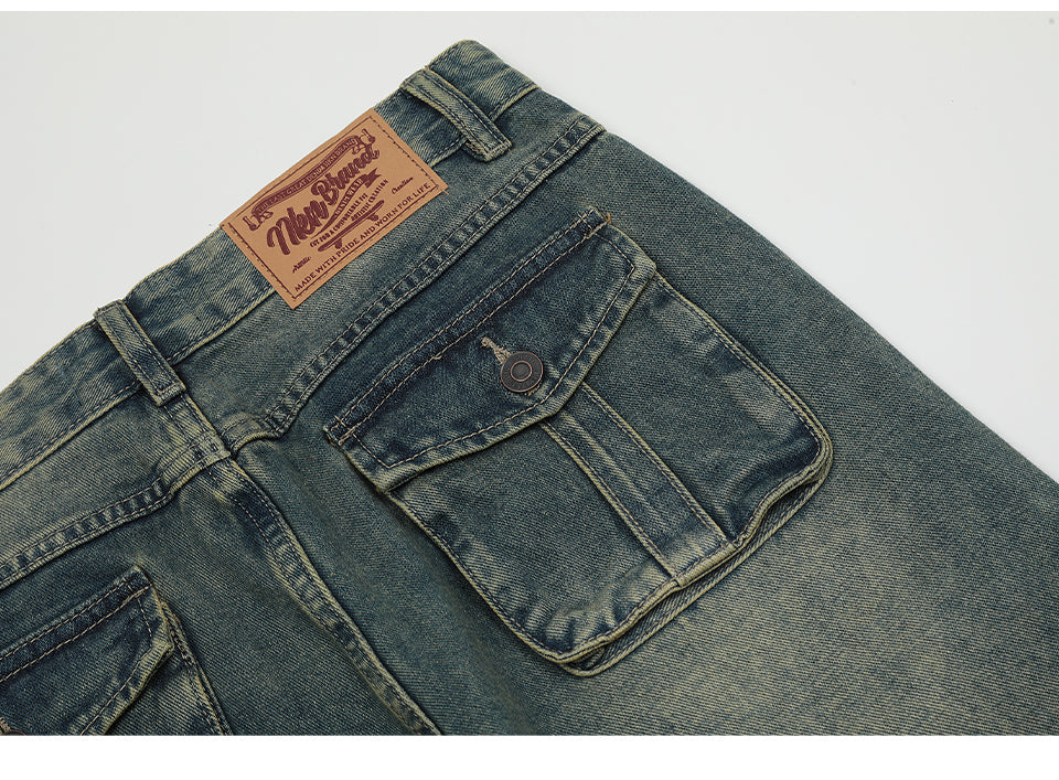 Denim Washed Spliced Jeans PinkLimes Trending Streetwear