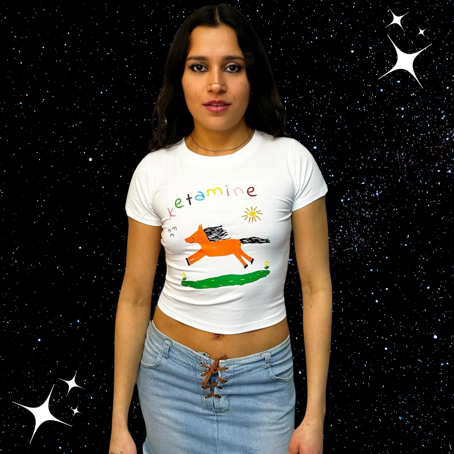 K*tamine Kids Drawing Crop Tee Shirts & Tops PinkLimes Trending Streetwear