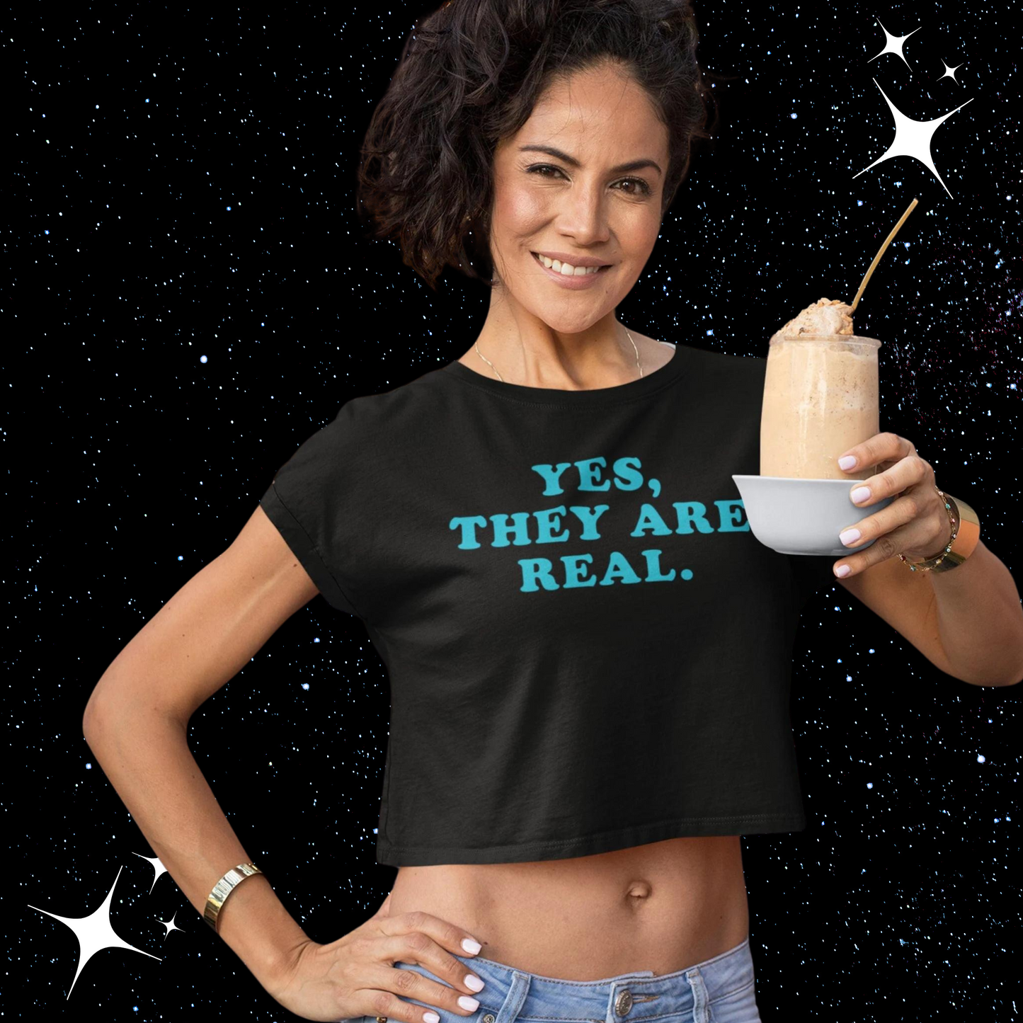 Yes They Are Real Crop Tee Shirts & Tops PinkLimes Trending Streetwear