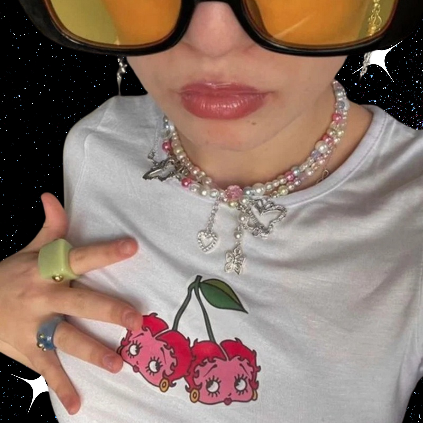Cherry Dice Crop Tee Shirts & Tops PinkLimes Trending Streetwear