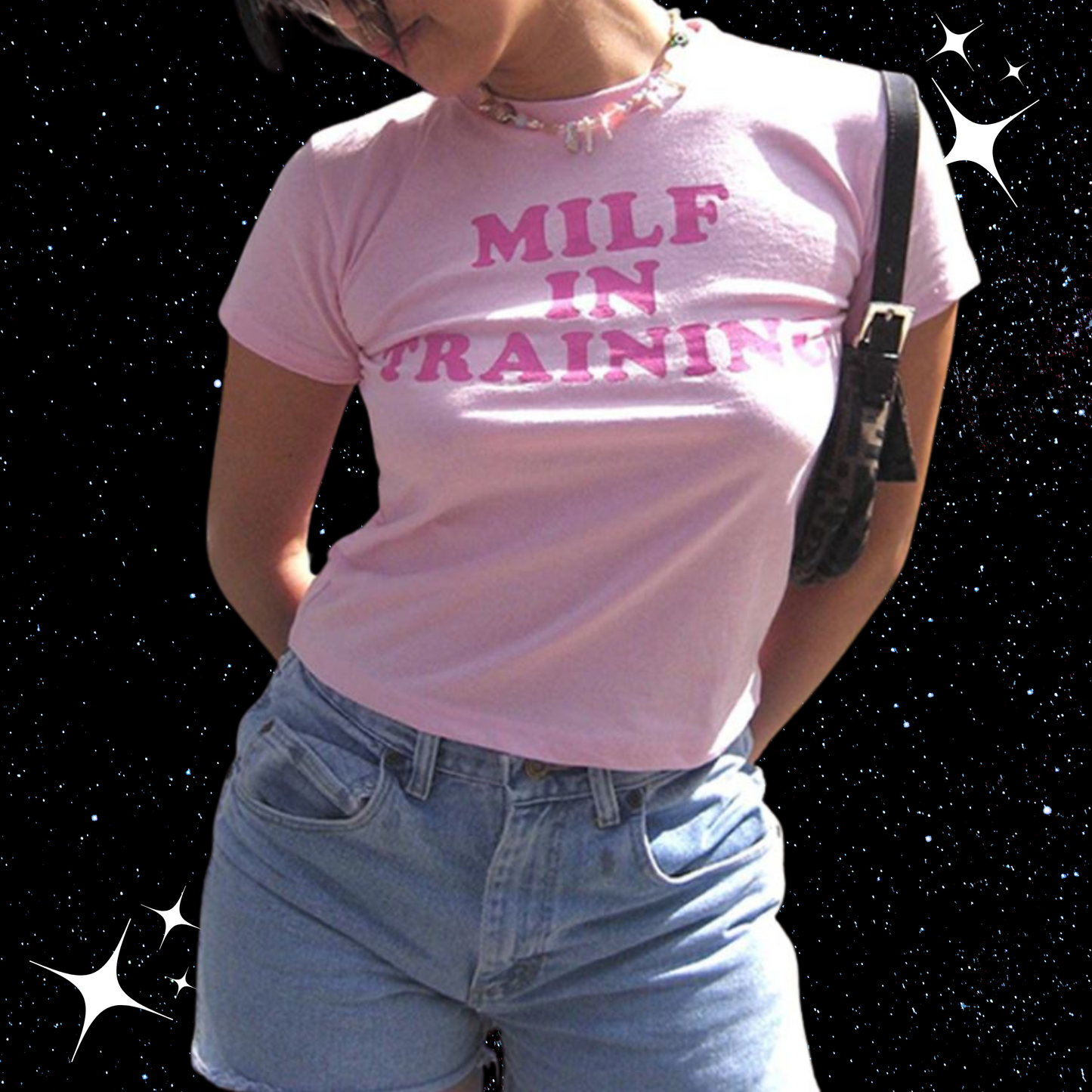 MILF In Training Pink Crop Tee Shirts & Tops PinkLimes Trending Streetwear