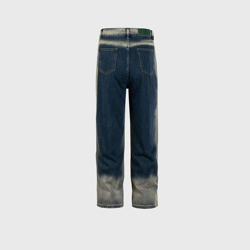Urban Washed Contrast Gradient Stitching Jeans PinkLimes Trending Streetwear