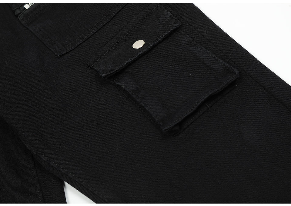 Black Zipper Denim Jeans PinkLimes Trending Streetwear
