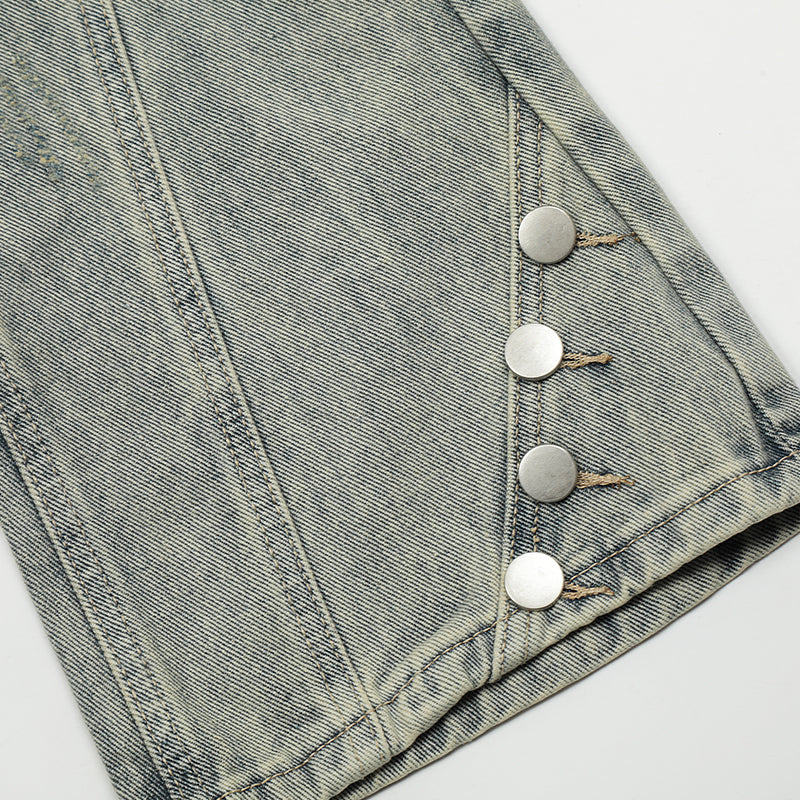 Washed Retro Denim Jeans PinkLimes Trending Streetwear