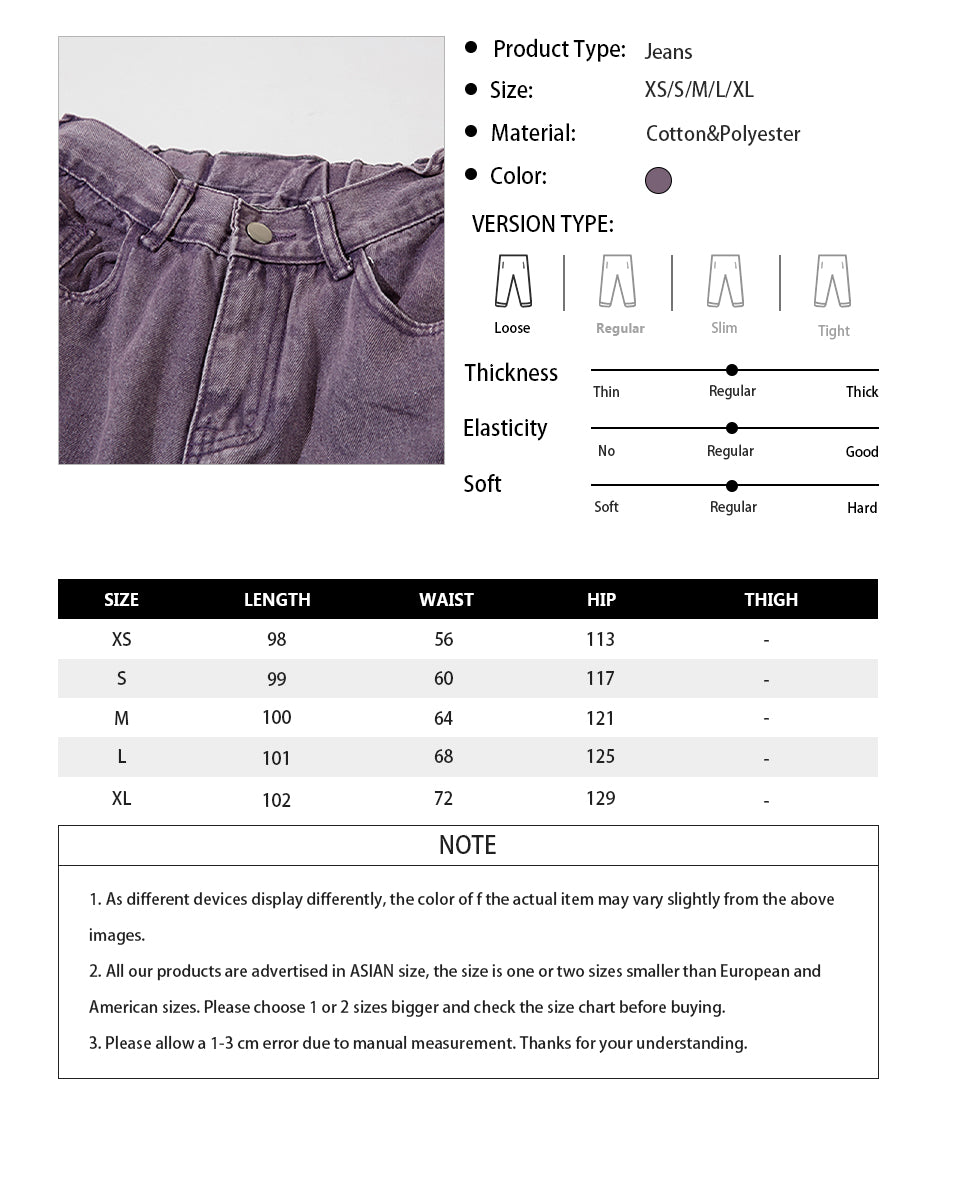Basic Girl Flared Purple Jeans PinkLimes Trending Streetwear