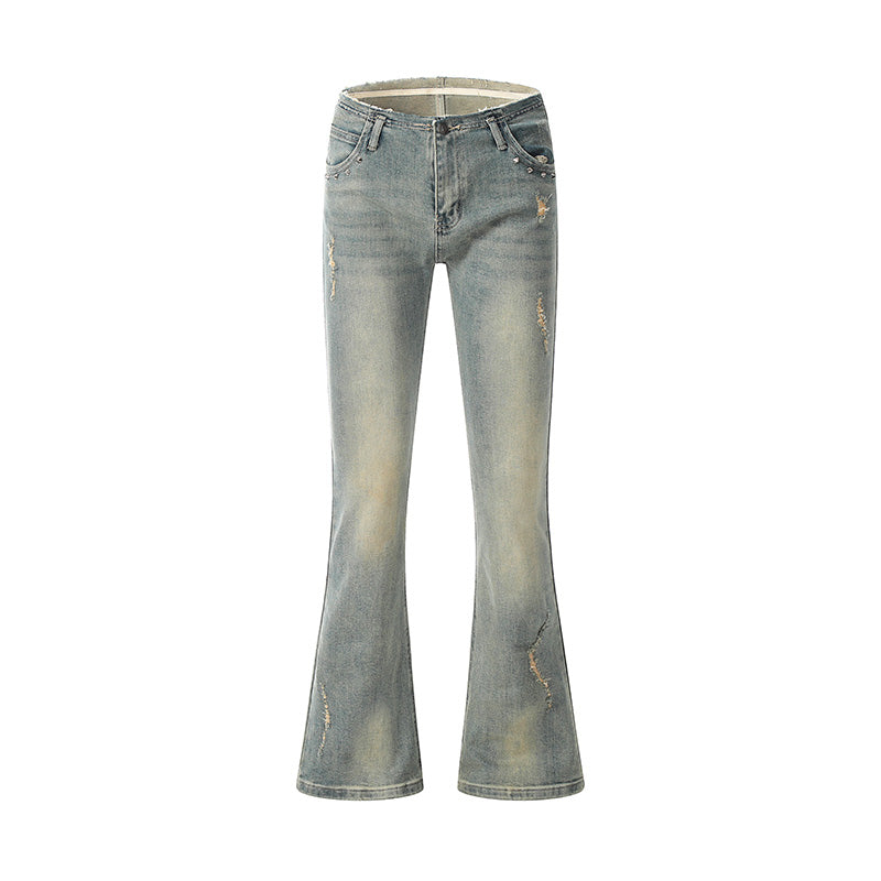 Vintage Flare Jeans Gray PinkLimes Trending Streetwear