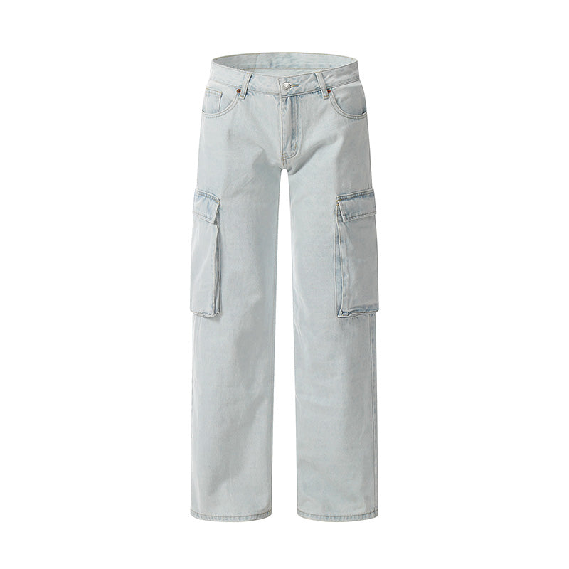 Baggy Light Blue Distressed Denim Jeans Light Blue PinkLimes Trending Streetwear