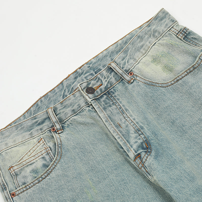 Distressed Fade Flare Jeans – Acid Light Wash PinkLimes Trending Streetwear