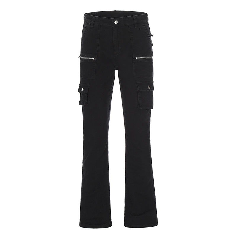 Black Zipper Denim Jeans Black PinkLimes Trending Streetwear