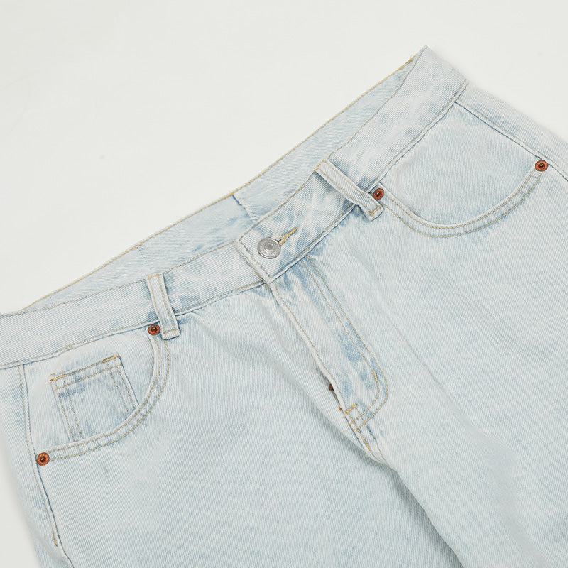 Baggy Light Blue Distressed Denim Jeans PinkLimes Trending Streetwear