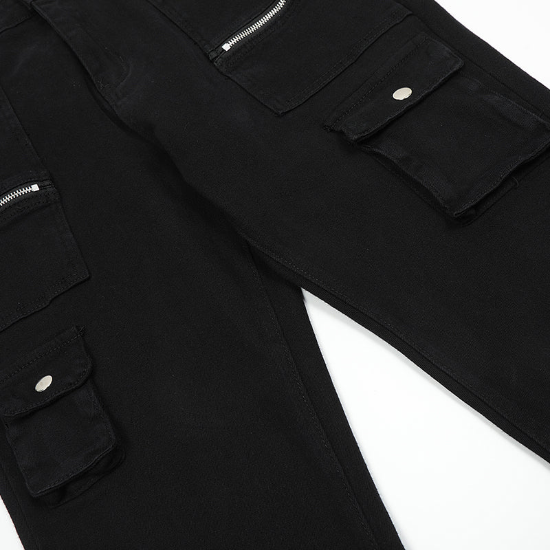 Black Zipper Denim Jeans PinkLimes Trending Streetwear