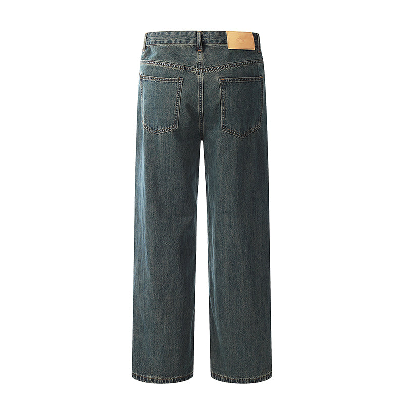 Dark Grey Straight-Leg Loose Jeans PinkLimes Trending Streetwear