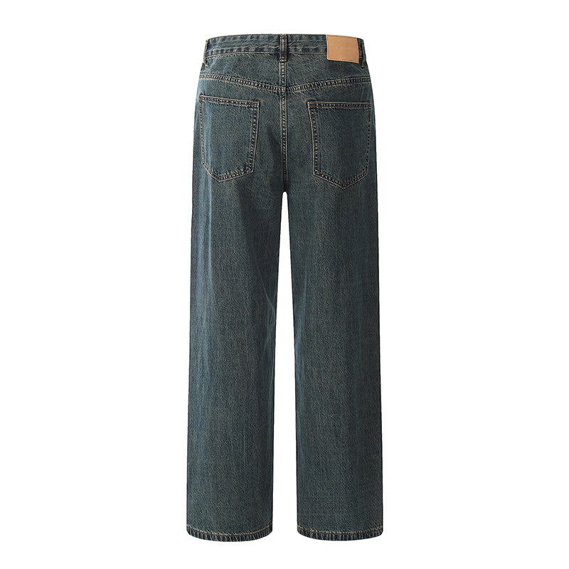 Dark Grey Straight-Leg Ripped Jeans PinkLimes Trending Streetwear