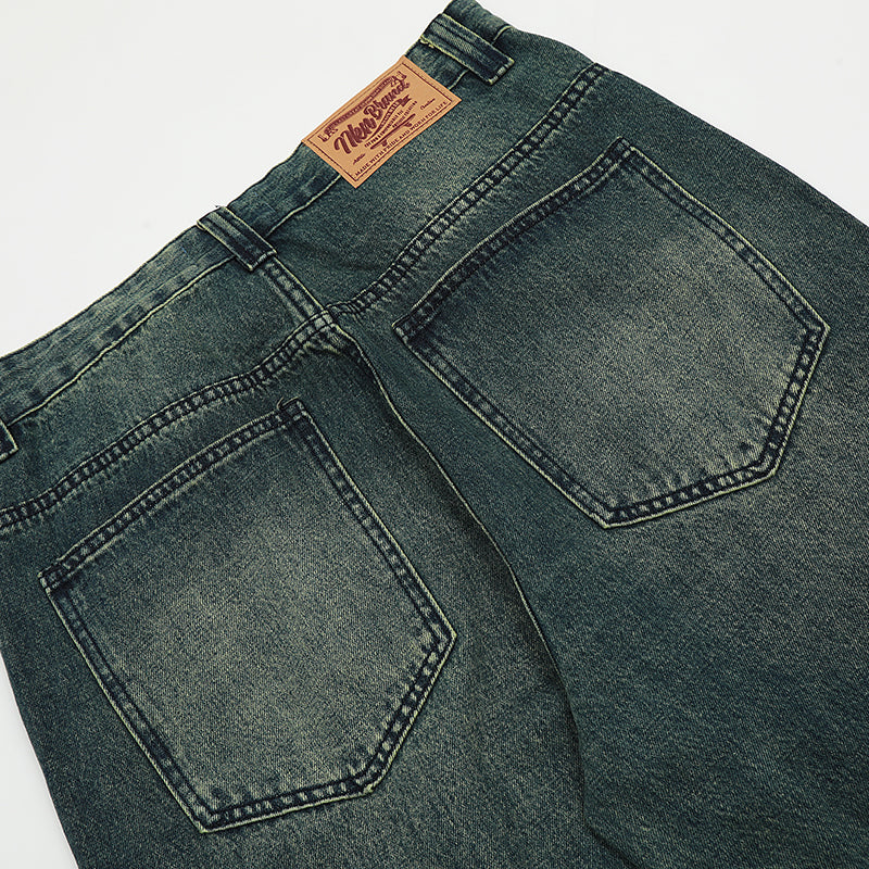 Deep Grey Straight-Leg Denim Jeans PinkLimes Trending Streetwear
