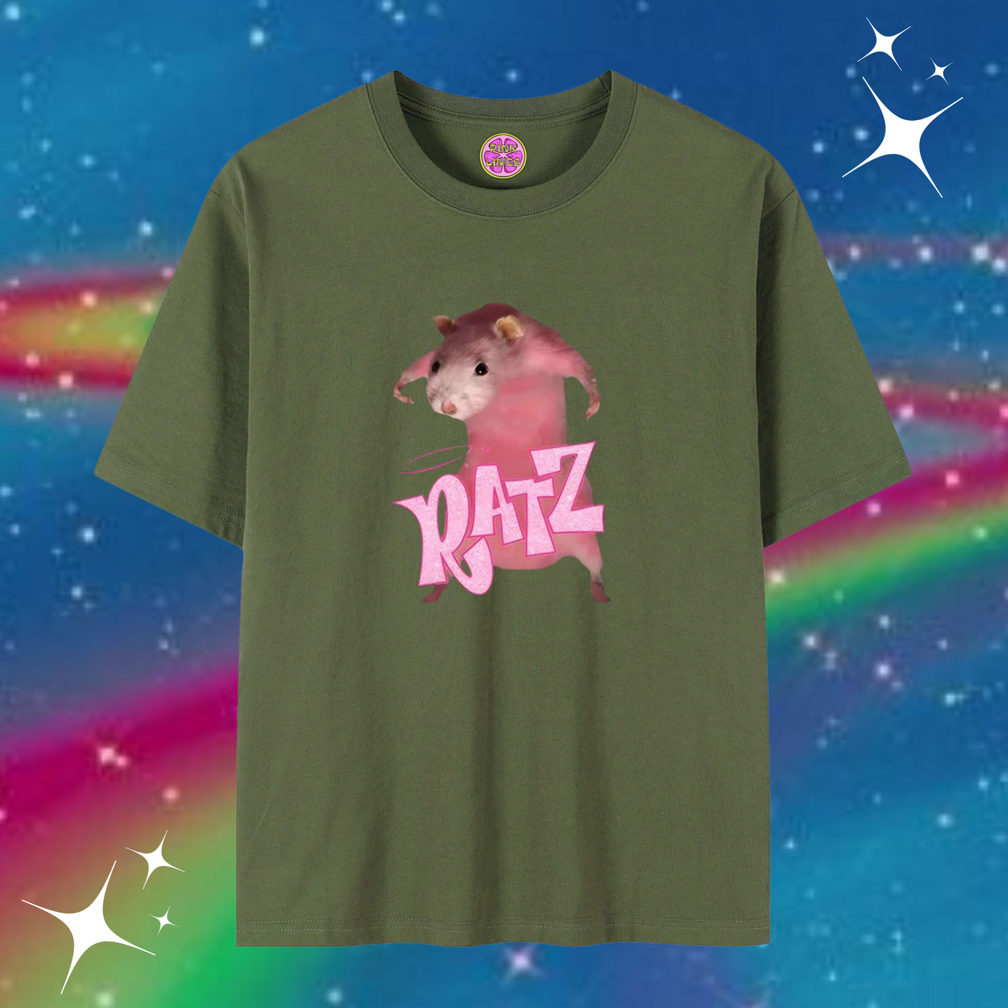 Ratz Baggy Tee Army Green Shirts & Tops PinkLimes Trending Streetwear