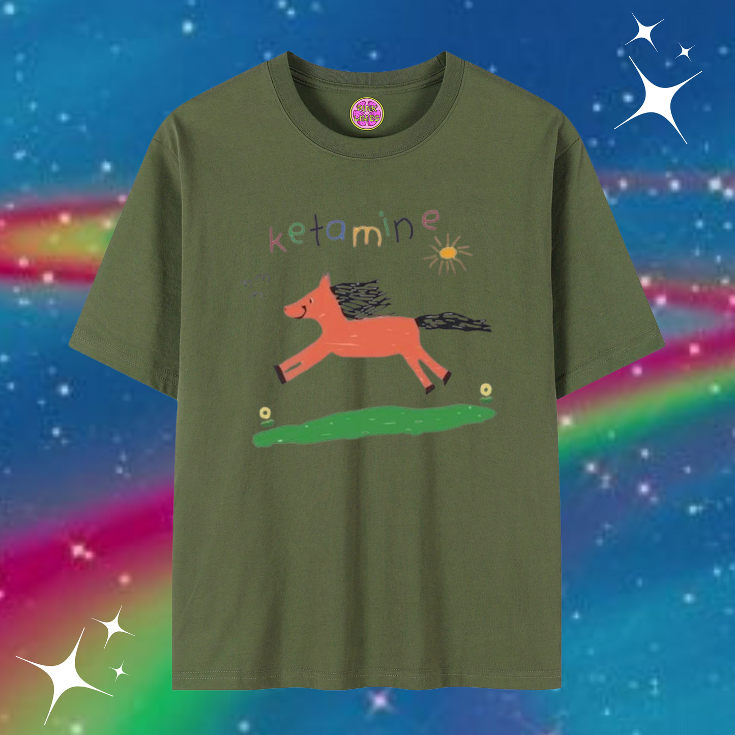 K*tamine Baggy Tee Army Green Shirts & Tops PinkLimes Trending Streetwear