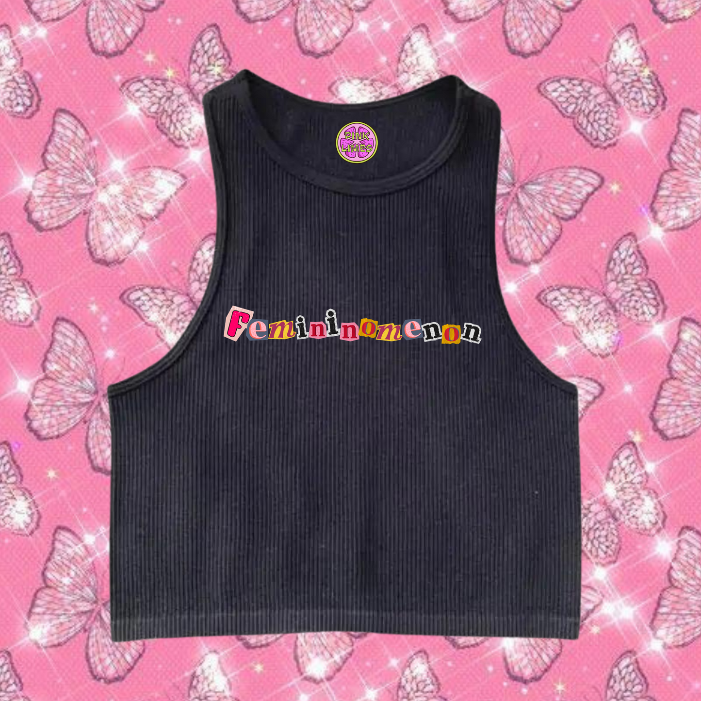 Femininomenon Crop Tank Top Black Shirts & Tops PinkLimes Trending Streetwear