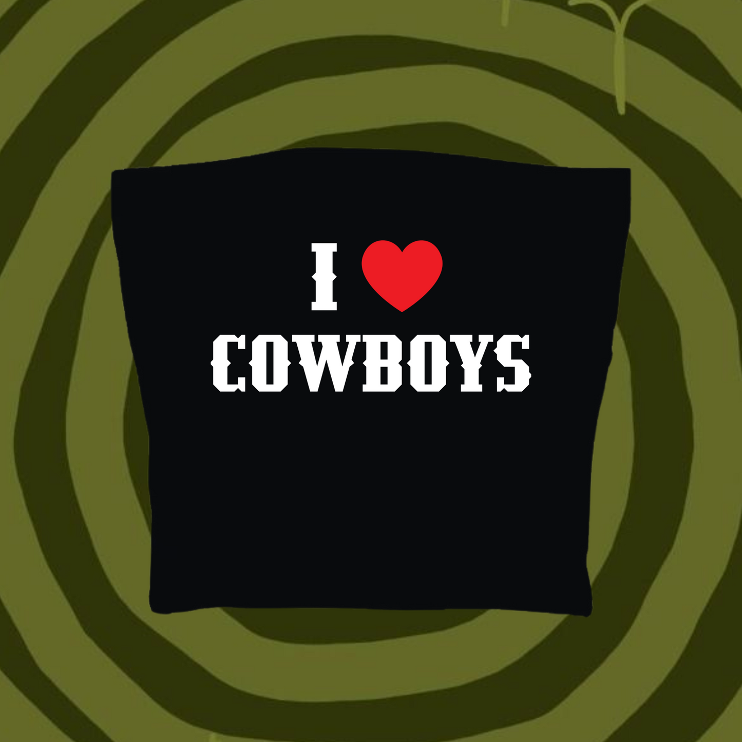 I Love Cowboys Tube Top Black Shirts & Tops PinkLimes Trending Streetwear